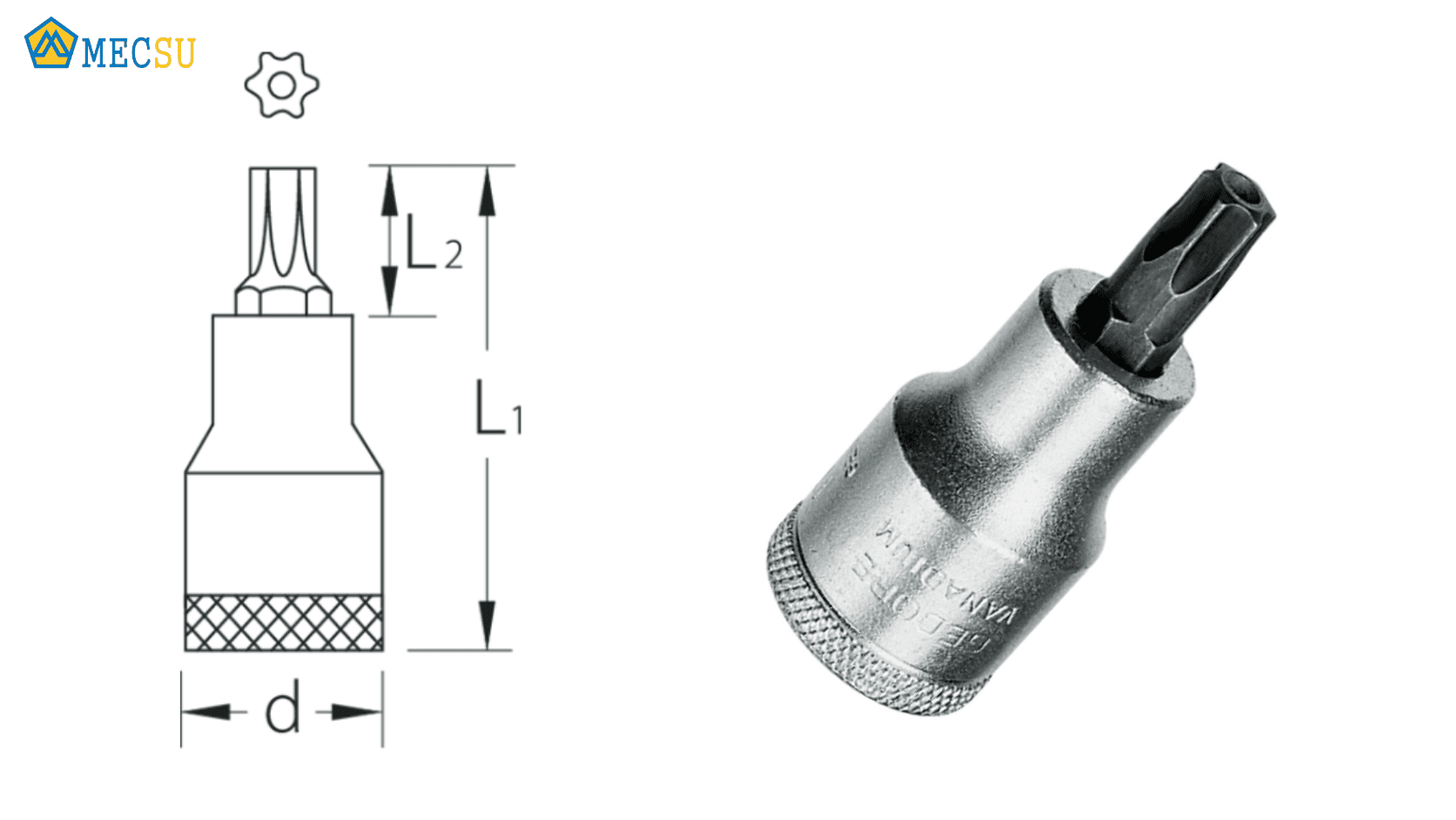 Cấu trúc 6 cánh sao đặc trưng của đầu tuýp hoa thị